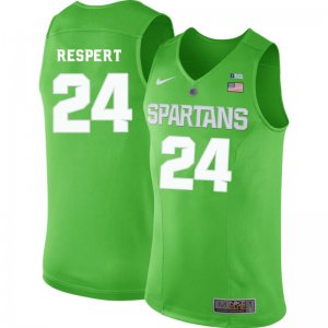 Men Michigan State Spartans NCAA #24 Shawn Respert Green Authentic Nike Stitched College Basketball Jersey KG32D85UA